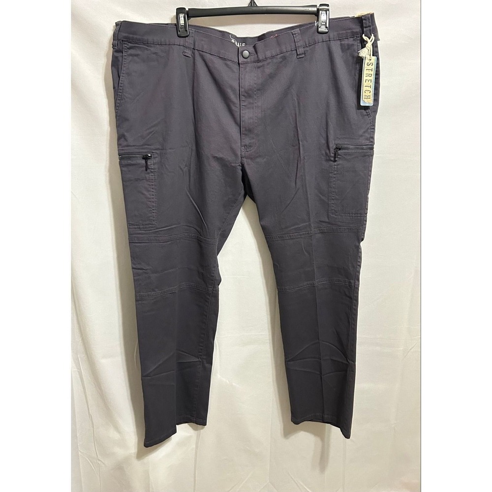 True Nation Mens 52x30‎ Athletic Fit Cargo Pants Charcoal Grey Stretch New